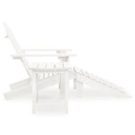vidaXL Chaise de jardin Adirondack avec pouf et table Sapin Blanc