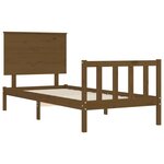 vidaXL Cadre de lit avec tête de lit marron miel simple bois massif