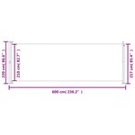 vidaXL Auvent latéral rétractable de patio 220x600 cm Gris