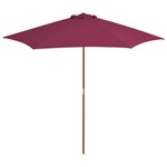 vidaXL Parasol avec mât en bois 270 cm Bordeaux