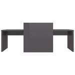 vidaXL Ensemble de tables basses Gris brillant 100x48x40 cm Aggloméré