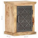 vidaXL Table de chevet avec porte 40x30x50 cm Bois de manguier solide