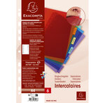 Intercalaires Pp Transparent Couleurs Avec Porte Étiquette A4 6 Positions - Blanc - X 10 - Exacompta