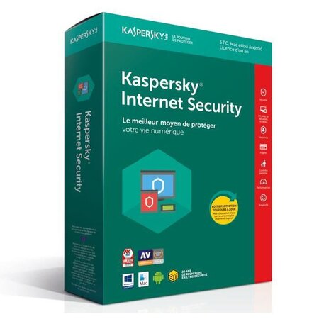 Kaspersky lab internet security 2018  5u  1y 5 licence(s) 1 année(s)