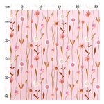 Tissu en coton fleurs des champs 50 x 140 cm - 122 g / m² - rose