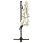 vidaXL Parasol à 4 niveaux avec mât en aluminium Sable 3x3 m