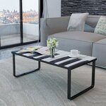 vidaXL Table basse avec impression de piano Dessus de table en verre