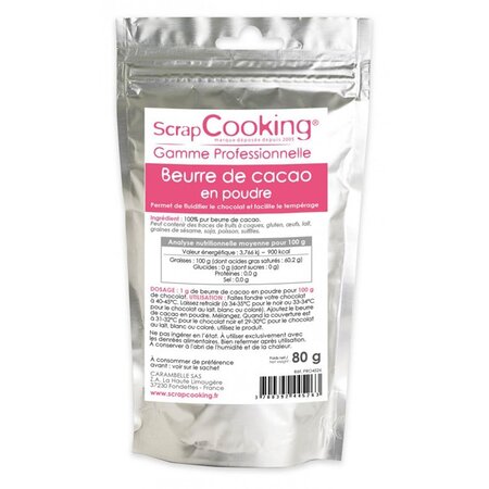 Beurre de cacao en poudre 80 g