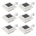 vidaXL Lampe solaire à LED carrée d'extérieur 6 Pièces 12 cm Blanc