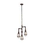 Eglo lampe suspendue port seton 3 x 60 w marron antique 49808