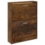vidaXL Armoire à chaussures Chêne fumé 59x17x81 cm Bois d'ingénierie