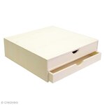 Bloc en bois deux tiroirs 34 5x34x10cm