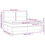 vidaXL Lit à sommier tapissier avec matelas Gris clair 200x200cm Tissu