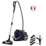 ROWENTA YY4560FE SILENCE FORCE CYCLONIC CAR PRO Aspirateur traîneau sans sac - Collecteur 4,5 L - Silencieux 67dB - Noir et bleu
