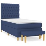 vidaXL Lit à sommier tapissier avec matelas Bleu 90x200 cm Tissu
