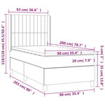 vidaXL Lit à sommier tapissier avec matelas Noir 90x200 cm Tissu
