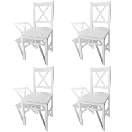 vidaXL Chaises à manger lot de 4 blanc bois de pin
