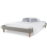 Lit Futon Double 160 x 200 Tissu Gris