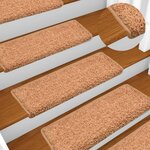 vidaXL Tapis d'escalier 15 Pièces 65x21x4 cm Marron