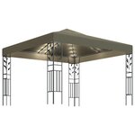 vidaXL Tonnelle avec guirlande lumineuse à LED 3x3 m Taupe