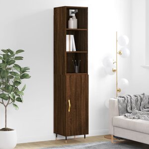 vidaXL Buffet haut Chêne marron 34 5x34x180 cm Bois d'ingénierie