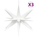 vidaXL Étoiles de Moravie avec LED 3 Pièces pliable blanc 57 cm