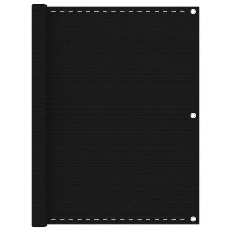 vidaXL Écran de balcon Noir 120x600 cm PEHD