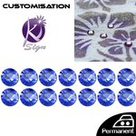 Strass thermocollant tissu Ø 3mm - Bleu - 140 pièces