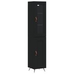 vidaXL Buffet haut Noir 34 5x34x180 cm Bois d'ingénierie