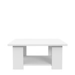 Table basse carré - Panneau de particules - Blanc mat - Contemporain - L 67 x P 67 x H 31 cm - PILVI