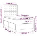 vidaXL Lit à sommier tapissier avec matelas Crème 100x200 cm Tissu