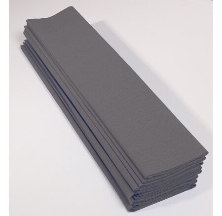 Paquet 10F Crépon M75 2.5x0.5m gris CLAIREFONTAINE