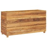 vidaXL Lit surélevé 100x40x55 cm Bois massif de teck et acier