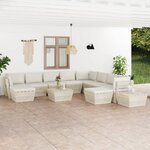 vidaXL Salon de jardin palette 12 Pièces avec coussins Épicéa imprégné