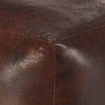 vidaXL Pouf 40 x 40 x 40 cm Marron foncé Cuir véritable de chèvre
