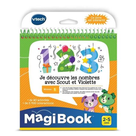 Vtech - livre interactif magibook - je découvre les nombres avec scout et violette