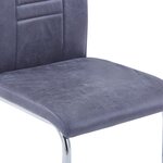 vidaXL Chaises à manger cantilever lot de 2 gris similicuir daim
