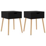 vidaXL Tables de chevet 2 Pièces Noir 40x40x56 cm Aggloméré
