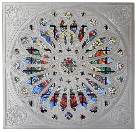 Pièce de monnaie en Argent 12 Dollars g 130 Millésime 2022 Glass Windows SAINT MARY OF THE FLOWER IN FLORENCE