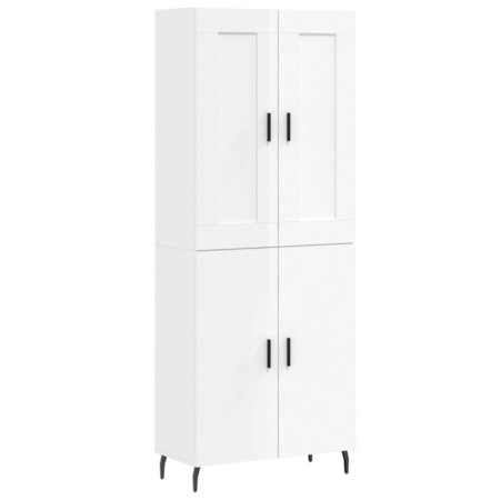vidaXL Buffet haut Blanc brillant 69 5x34x180 cm Bois d'ingénierie