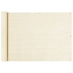 vidaXL Écran de balcon Crème 75x500 cm PEHD