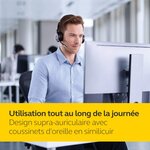 Jabra evolve 80 ms casque circum-aural stereo filaire - casque optimisé microsoft teams avec suppression active du bruit - câble