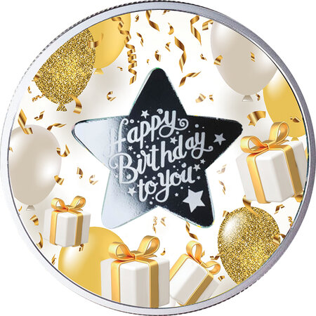 Pièce de monnaie en Argent 500 Francs g 17.50 Millésime 2023 HAPPY BIRTHDAY