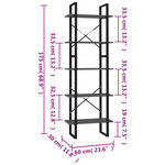 vidaXL Bibliothèque à 5 niveaux Gris 60x30x175 cm Bois ingénierie