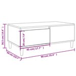 vidaXL Table basse Gris béton 90x50x36 5 cm Bois d'ingénierie