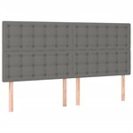 vidaXL Lit à sommier tapissier avec matelas Gris foncé 200x200cm Tissu