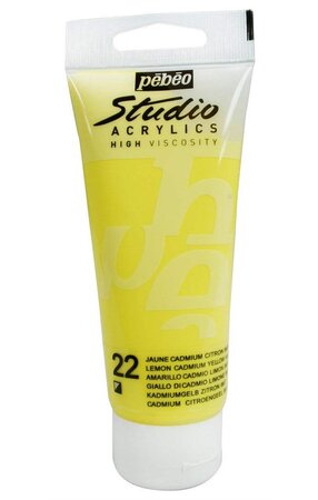 Peinture studio acrylique tube jaune cadmium citron imitation 100 ml pébéo