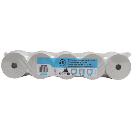 Bobine Pour Tickets De Caisse 80x70mm - 72m - 1 Pli Thermique 48g/m2. - X 20 - Exacompta