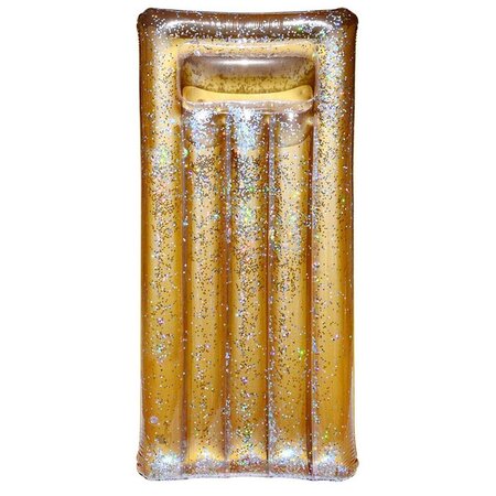 Matelas gonflable à paillettes dorées 181 cm