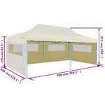 vidaXL Tente de réception pliable crème 3 x 6 m